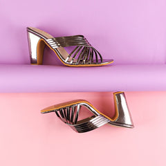 Grey Strappy Block Heels - Her Shades Grey Strappy Block Heels - Her Shades