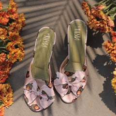 Blush Bow Statement Block Heels