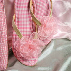 Pink Gingham Flats