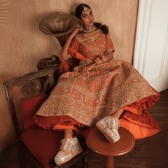 Custom orange mirror work Bridal sneaker platforms