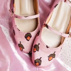 Blush Printed Ballerina Flats