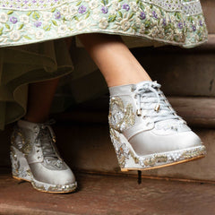 Grey Customizable Sneaker Wedges | Tiesta