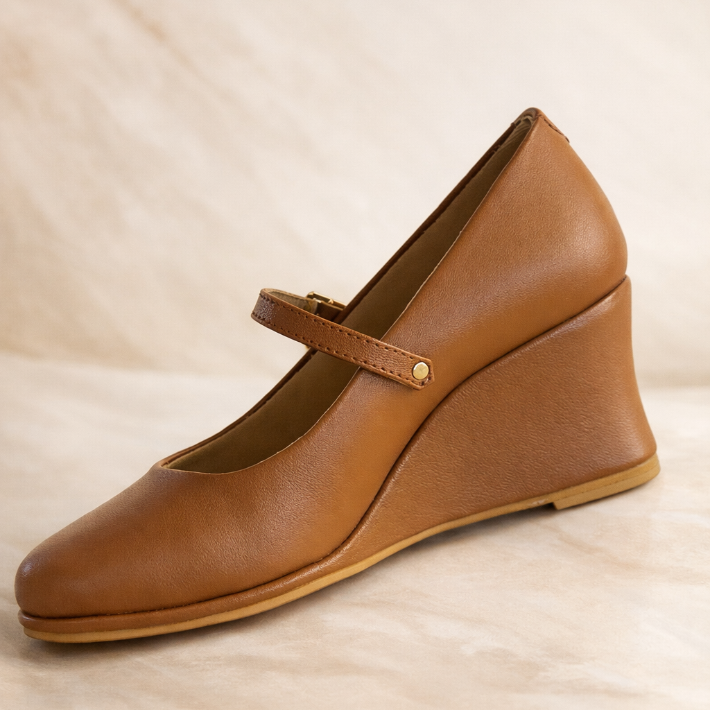 Classic Tan Wedge Pumps – Everyday Chic & Comfortable Footwear