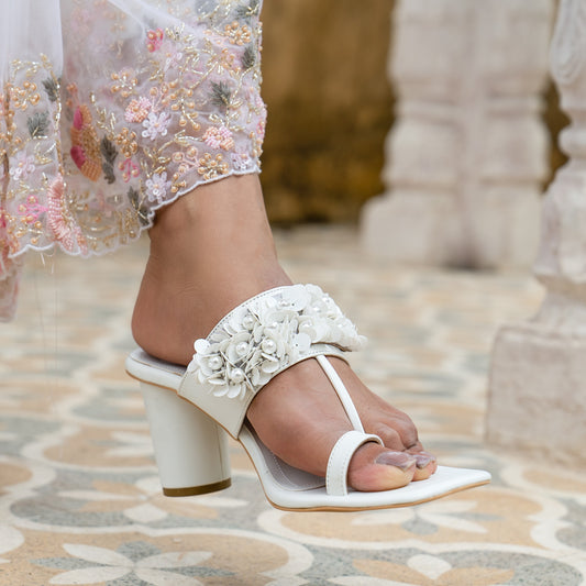 Buy Now,Women Black Ethnic Kolhapuri One Toe Block Heels – Inc5 Shoes