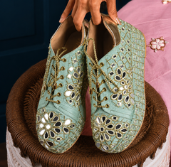 Mint green glam sneaker
