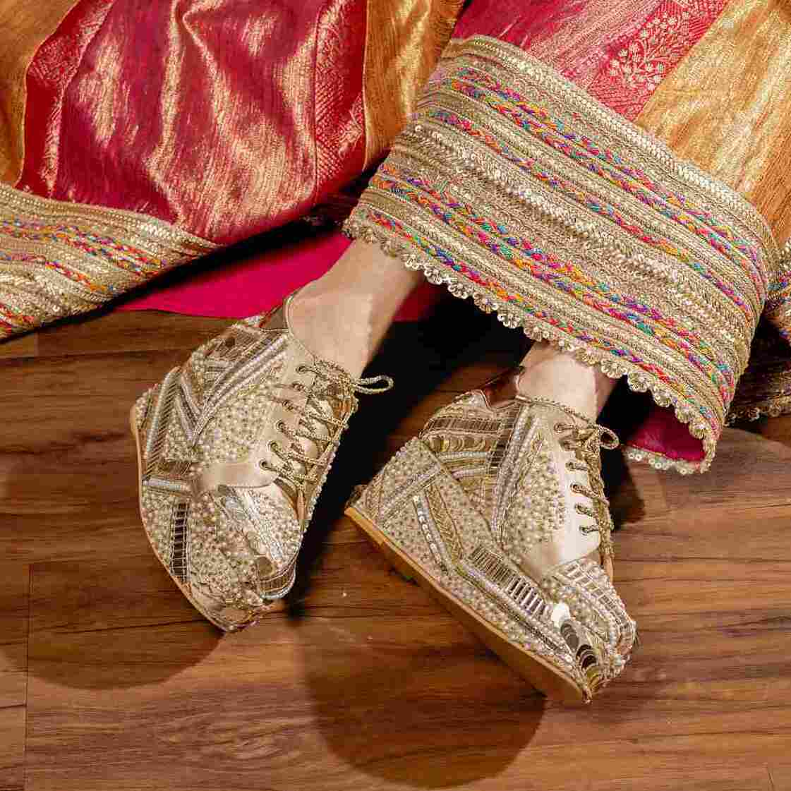 Gold Royale - Poppy Bridal Platform Sneakers