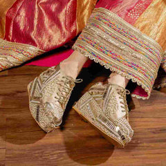 Gold Royale - Poppy Bridal Platform Sneakers