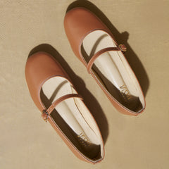 Custom Tan Ballerinas – Trendy Flats | GoBasic