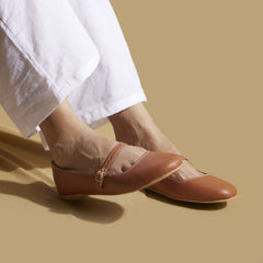 Custom Tan Ballerinas – Trendy Flats | GoBasic