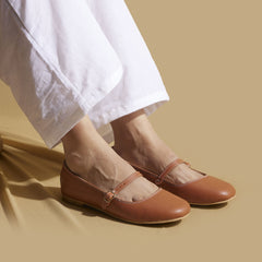 Custom Tan Ballerinas – Trendy Flats | GoBasic