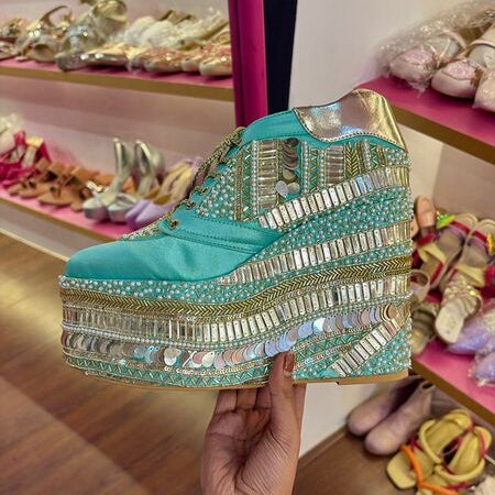 Mint Poppy – 5 Inch Wedge Sneaker  | Tiesta Shoes