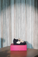 Denim Platform Sneakers – 1 to 1.5 Inch Heel with Charm Chain |Customisable