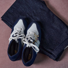 Denim Platform Sneakers – 1 to 1.5 Inch Heel with Charm Chain |Customisable