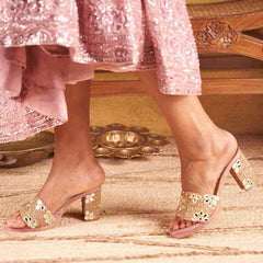 Blush Mirror Bloom Block Heels