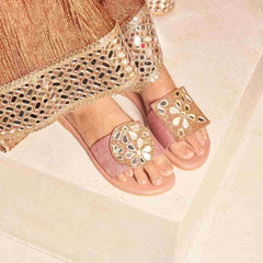Blush Mirror Bloom Flats