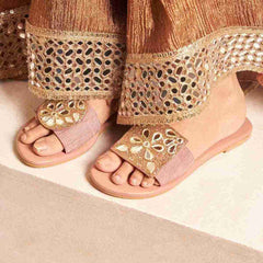Blush Mirror Bloom Flats