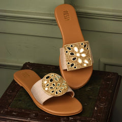 Custom white mirror work flats