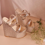 One-of-a-Kind Gold and Silver Shimmer Heels - Perfect for Every Festive Attire