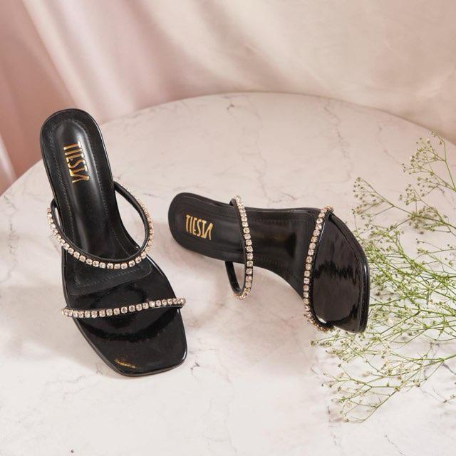 Studded (Black) Heels - Main Image