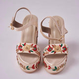 Customizable Hand-Embroidered Wedges for Festive &amp; Bridal Wear | Lightweight, Cushioned.