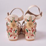 Customizable Hand-Embroidered Wedges for Festive &amp; Bridal Wear | Lightweight, Cushioned.