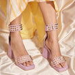 Stellar Lavender Studded Block Heels