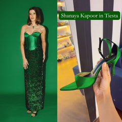 Custom Green Satin Heels