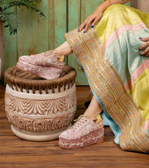 Bloom - Zari Pink Floral Sneakers