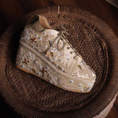Gold Kainat Bridal Platform Sneakers