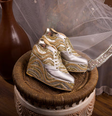 Swirl - 4 Inch Grey Sneaker Wedges