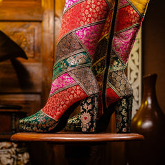 Brocade High Boots
