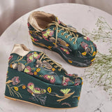 Butterfly Neon Beaded Sneakers – Fully Cushioned Platform shoes (Green) – Tiesta
