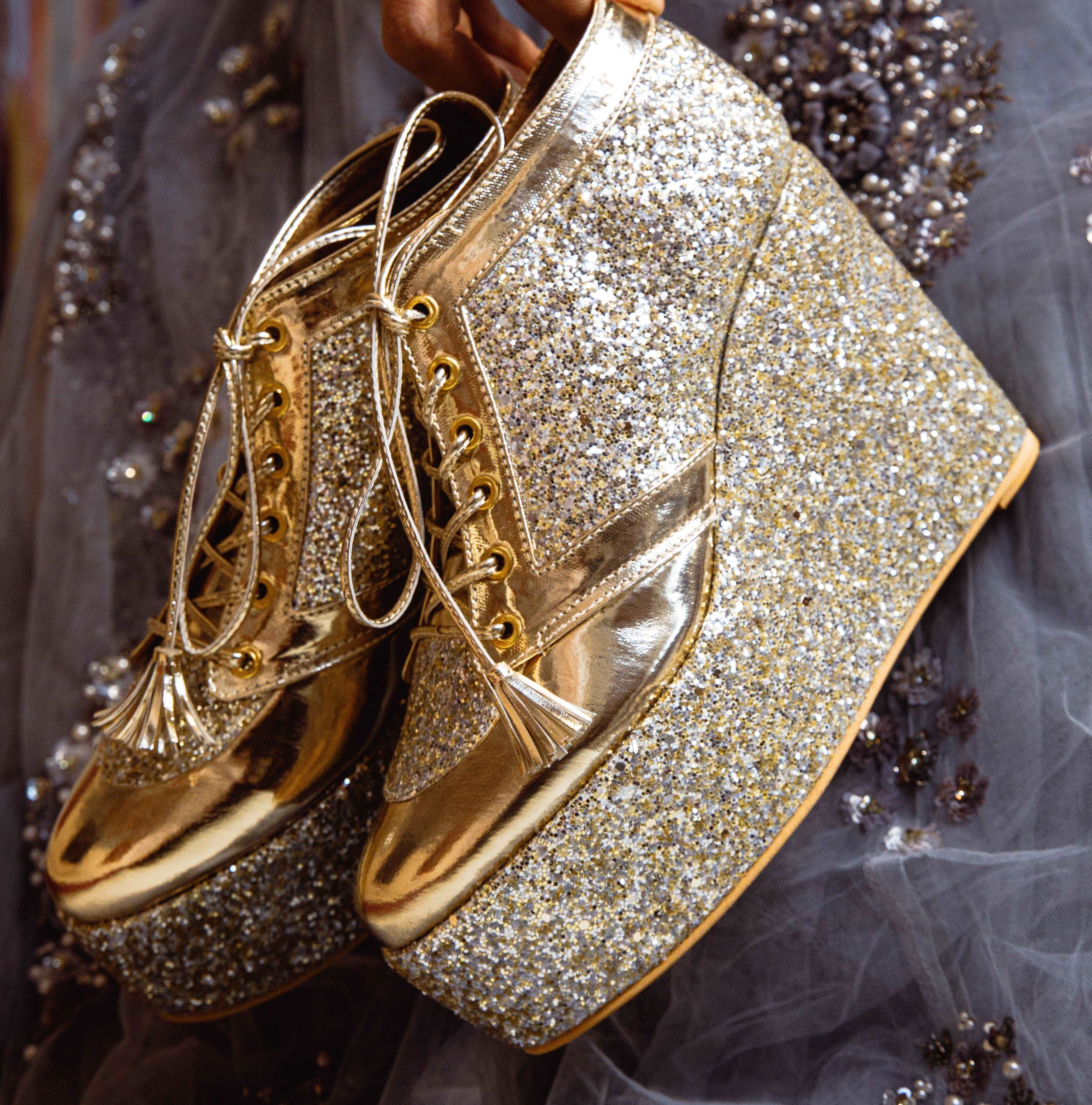 Bridal Sneakers Gold Tennis Shoe Gold Silver Bridal Sneaker Wedges