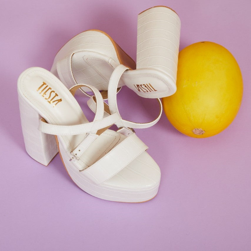 Lulu Women's White Block Heel Sandals | Aldo Shoes