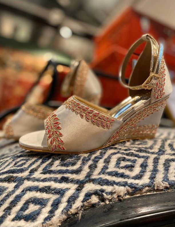 Wedge Golden Heels For Bride Sneaker Wedge (Gold) Bridal Shoes Wedges