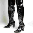 High Knee Black Patent Boots